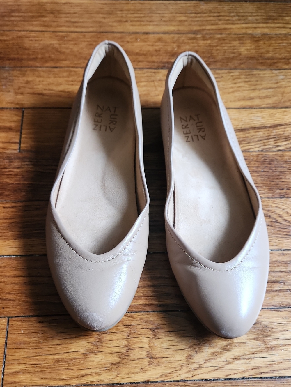 Naturalizer Tan Almond-Toe Flats